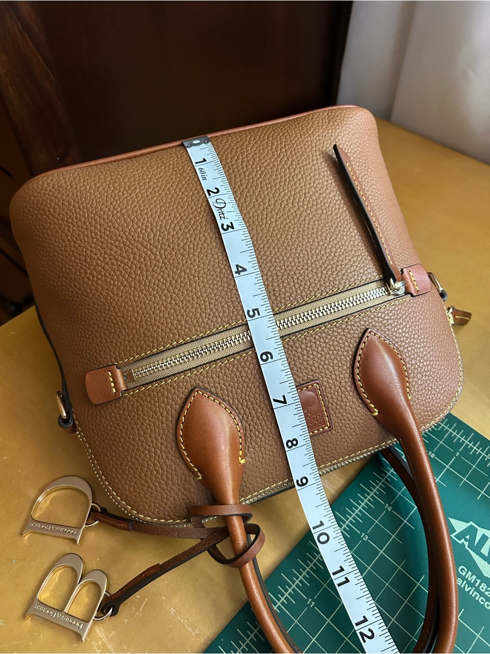 Dooney & Bourke Domed Satchel in Pebbled Leather - Picture 10 of 14